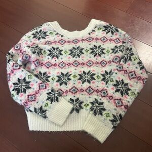 PINK Victoria's Secret Fair Isle Sweater - White, Black, Pink